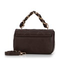 Dámska prešívaná crossbody kabelka v romboch s retiazkou hnedá 99-4Y-429-4  