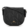 Dámska kabelka typu saddle bag z prešívanej kože čierna 99-4E-025-1