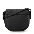 Dámska kabelka typu saddle bag z prešívanej kože čierna 99-4E-025-1