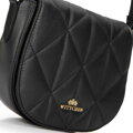 Dámska kabelka typu saddle bag z prešívanej kože čierna 99-4E-025-1