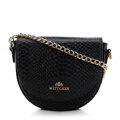Dámska kabelka saddle bag z kože croco čierno-zlatá 99-4E-021-1G  