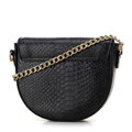 Dámska kabelka saddle bag z kože croco čierno-zlatá 99-4E-021-1G  