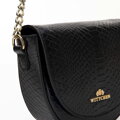 Dámska kabelka saddle bag z kože croco čierno-zlatá 99-4E-021-1G  