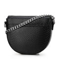 Dámska kožená kabelka typu saddle bag z croco kože čierno-strieborná 99-4E-021-1S