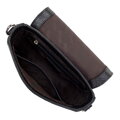 Dámska kožená kabelka typu saddle bag z croco kože čierno-strieborná 99-4E-021-1S