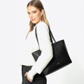 Dámska shopper kabelka z kože čierna 100-4E-602-1
