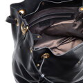 Kožená kabelka typu vak veľká čierno-zlatá  
