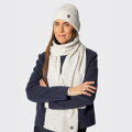Dámsky ecru zimný set – čiapka a šál s jemným logom výrobcu 101-SF-211-0