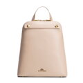 Dámsky kožený trapezový batoh béžový 100-4E-601-9
