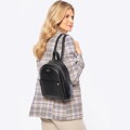 Dámska žakárová shopper kabelka s brmbolcom čierno-biela 99-4E-501-X3
