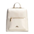 Dámsky ruksak z prírodnej kože krémový – boxový tvar 100-4E-226-0