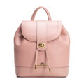 Dámsky kožený ruksak so sťahovacími šnúrkami ružový 100-4E-224-P