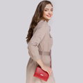Dámska peňaženka crossbody z kože červená