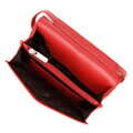 Dámska peňaženka crossbody z kože červená