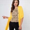 Elegantná dámska šatka s jemnými strapcami, žltá 98-7D-X10-X1