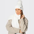 Dámsky zimný set – biela čiapka a šál v elegancii s logom výrobcu 101-SF-023-0