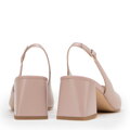 Dámske kožené lodičky typu sling back na podpätku 98-D-964-P  
