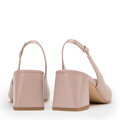 Dámske kožené lodičky typu sling back na podpätku 98-D-964-P  