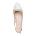 Dámske kožené lodičky typu sling back na podpätku 98-D-964-P  