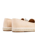 Dámske espadrilky s bižutérnou ozdobou svetlobéžové 100-DP-208-9