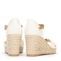 Dámske espadrilky s mašľou vpredu krémové 98-DP-500-9  