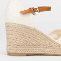 Dámske espadrilky s mašľou vpredu krémové 98-DP-500-9  