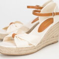 Dámske espadrilky s mašľou vpredu krémové 98-DP-500-9  