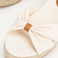 Dámske espadrilky s mašľou vpredu krémové 98-DP-500-9  