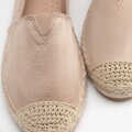 Dámske espadrilky s pleteným spracovaním béžové 100-DP-805-9