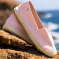 Dámske espadrilky s pleteným spracovaním ružové 100-DP-805-P