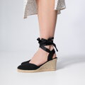 Dámske espadrilky s výrezom viazané 98-DP-801-1  