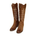 Dámske vysoké kovbojské čižmy s kontrastnou výšivkou 97-DP-804-5
