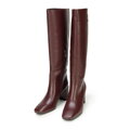 Dámske kožené čižmy s monogramom 97-D-513-3