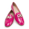 Dámske lakované mokasíny s ozdobnou prackou 98-D-106-9