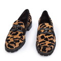 Dámske leopardie semišové mokasíny 95-D-103-1