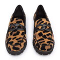 Dámske leopardie semišové mokasíny 95-D-103-1