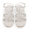 Dámske kožené sandále s kryštálmi 98-D-972-0  
