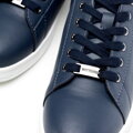 Dámske kožené sneakersy na platforme modré 101-D-972-N