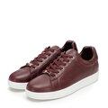 Dámske kožené sneakersy na platforme bordové 101-D-972-3