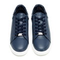 Dámske kožené sneakersy na platforme modré 101-D-972-N