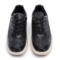 Dámske kožené sneakersy čierne 99-DP-403-1