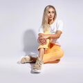 Dámske tenisky na kline z elastickej látky 95-D-657-9