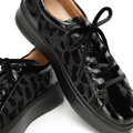 Dámske kožené sneakersy čierne 101-D-108-1