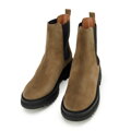 Dámske semišové Chelsea čižmy s hrubou podrážkou 97-D-308-4