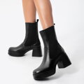 Dámske kožené členkové čižmy 97-D-300-1
