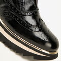 Dámske slip-on tenisky z lakovanej kože čierne 98-D-107-1  