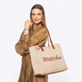 Veľká kabelka shopper s prvkami ekokože béžovo-hnedá 100-4Y-401-9