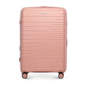 Veľký polypropylénový kufor s lesklými pruhmi ružový 56-3T-163-34