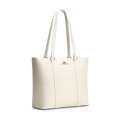 Elegantná dámska shopper kabelka z prírodnej kože krémová 102-4E-209-0