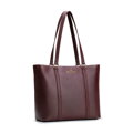 Elegantná dámska shopper kabelka z prírodnej kože bordová 102-4E-209-3